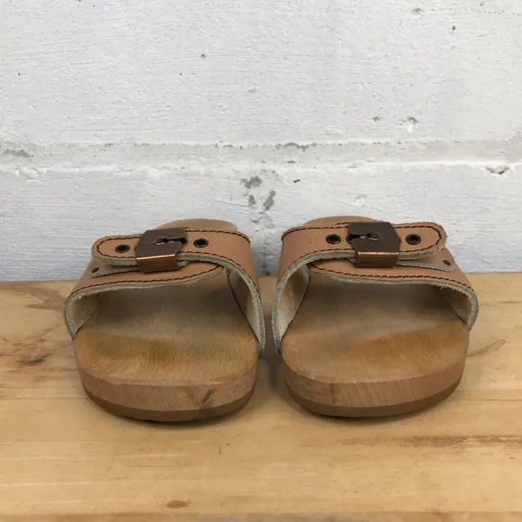 Vintage Dr Scholl Womens Size 6 Wooden Shoes - Picture 2 of 12